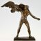 Art Deco Bronzeskulptur eines Menschen mit Adler von Georges Gory 9