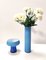 Postmodern Light Blue Cased Murano Glass Vases by Carlo Moretti, Italy, Set of 2 2