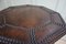 Octagonal French Art Deco Brown Leather Studded Bistro or Side Table 6