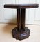 Octagonal French Art Deco Brown Leather Studded Bistro or Side Table 5
