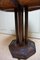 Octagonal French Art Deco Brown Leather Studded Bistro or Side Table 9