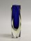 Italienische Zweifarbige Sommerso Murano Glas Vase in Blau & Gelb, 1960er oder 1970er 5