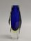 Italian Two-Tone Blue & Yellow Sommerso Murano Glass Vase, 1960s or 1970s 2