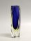 Italienische Zweifarbige Sommerso Murano Glas Vase in Blau & Gelb, 1960er oder 1970er 4