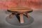 Tavolino da caffè rotondo brutalista in legno di quercia massiccio, anni '60, Immagine 3