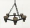 Mid-Century Scandinavian Brutalist Candle Chandelier in Wrought Iron, 1960s 1