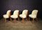 Art Deco Esszimmerstühle aus Nusswurzelholz & Leder, 4er Set 10