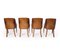 Art Deco Dining Chairs in Burr Walnut and Leather, Set of 4 11