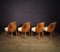 Art Deco Esszimmerstühle aus Nusswurzelholz & Leder, 4er Set 9