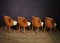 Art Deco Dining Chairs in Burr Walnut and Leather, Set of 4 7