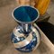 Vase Art Déco en Argent et Verre Bleu, Italie, 1940s 4