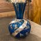 Vaso Art Déco in vetro argentato e blu, Italia, anni '40, Immagine 12