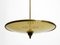 Mid-Century Italian Brass Ceiling Lamp with Double Glass Lampshade 3