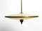 Mid-Century Italian Brass Ceiling Lamp with Double Glass Lampshade 5
