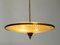 Mid-Century Italian Brass Ceiling Lamp with Double Glass Lampshade 16
