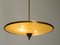 Italienische Mid-Century Messing Deckenlampe mit doppeltem Glasschirm 7