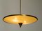Mid-Century Italian Brass Ceiling Lamp with Double Glass Lampshade 7
