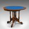 Antique English Demi Lune Folding Card Table in Walnut, Image 2