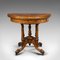 Antique English Demi Lune Folding Card Table in Walnut, Image 1