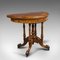 Antique English Demi Lune Folding Card Table in Walnut 3