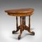 Antique English Demi Lune Folding Card Table in Walnut, Image 3