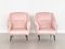 Fauteuils Mid-Century en Velours Rose avec Embouts en Laiton, Italie, 1950s, Set de 2 12