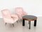 Mid-Century Italian Armchairs in Soft Pink Velvet with Brass Tips, 1950s, Set of 2 17