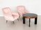 Poltrone Mid-Century in velluto rosa con punte in ottone, Italia, anni '50, set di 2, Immagine 4