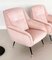 Fauteuils Mid-Century en Velours Rose avec Embouts en Laiton, Italie, 1950s, Set de 2 7