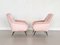 Fauteuils Mid-Century en Velours Rose avec Embouts en Laiton, Italie, 1950s, Set de 2 9