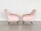 Italienische Mid-Century Armlehnstühle aus rosa Samt mit Messingspitzen, 1950er, 2er Set 9