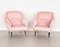 Fauteuils Mid-Century en Velours Rose avec Embouts en Laiton, Italie, 1950s, Set de 2 16