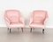 Mid-Century Italian Armchairs in Soft Pink Velvet with Brass Tips, 1950s, Set of 2 16
