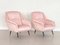 Italienische Mid-Century Armlehnstühle aus rosa Samt mit Messingspitzen, 1950er, 2er Set 14