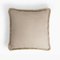Beige with Beige Fringes Happy Linen Pillow by LO DECOR for Lorenza Briola 1