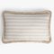 Beige with Beige Fringes Happy Linen Pillow by LO DECOR for Lorenza Briola, Image 3