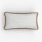 Beige with Beige Fringes Happy Linen Pillow by LO DECOR for Lorenza Briola, Image 4