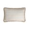 White Beige with Beige Fringes Happy Linen Striped by LO DECOR for Lorenza Briola 1