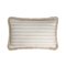 White Beige with Beige Fringes Happy Linen Striped by LO DECOR for Lorenza Briola, Image 1