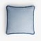 Coussin Happy Linen Bleu Clair avec Franges Bleu Clair par LO DECOR pour Lorenza Briola 1