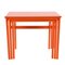 Tavolini da caffè ad incastro in legno laccato arancione, set di 3, Immagine 4