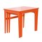 Tavolini da caffè ad incastro in legno laccato arancione, set di 3, Immagine 2