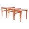 Orange Lackierte Holz Couchtische, 3er Set 1