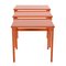 Orange Lacquered Wood Nesting Coffee Tables, Set of 3 3