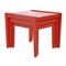 Red Lacquered Wood Nesting Tables, Set of 3 2