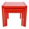 Red Lacquered Wood Nesting Tables, Set of 3 4