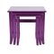 Tavolini ad incastro in legno laccato viola, set di 3, Immagine 3