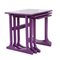 Tables Basses Gigognes en Bois Laqué Violet, Set de 3 1