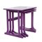 Tavolini ad incastro in legno laccato viola, set di 3, Immagine 1