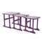 Tables Basses Gigognes en Bois Laqué Violet, Set de 3 2